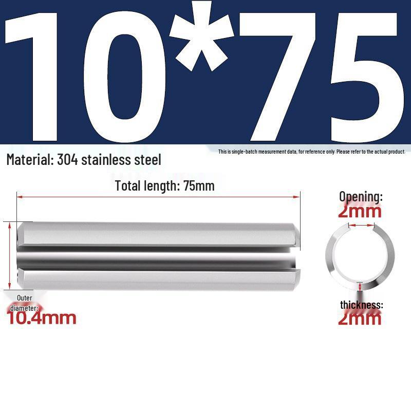 304 Stainless Steel Slotted Spring Pin, Cylindrical Shaft Pin, Locating and Hollow Pin (M5-M12)