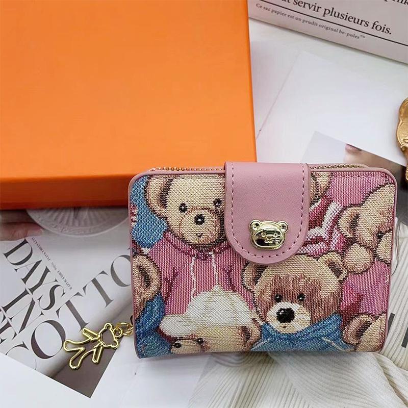 Cute Little Bear Shape Women'S Wallets Trend Zero Wallet Zipper Multi-Card Bit Purse