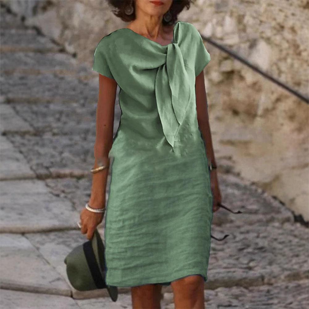 Spring Cotton Linen Women Dress White Elegant Dresses Female Summer Fashion Casual Loose Clothes Ladies