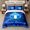 Custom Bedding Set Malmö FF Pattern, Print Name Text 1 Duvet Cover Plus 2 Pillowcases Home Textile