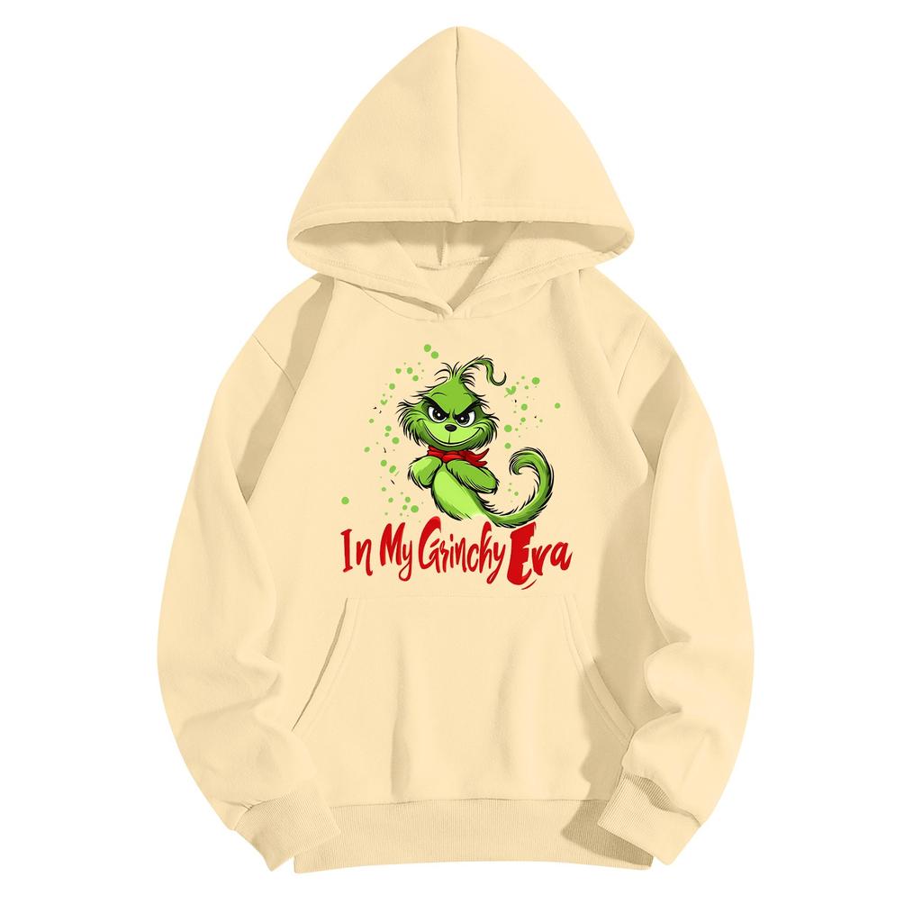 Dámská mikina s kulatým výstřihem, dlouhým rukávem a vánočním potiskem