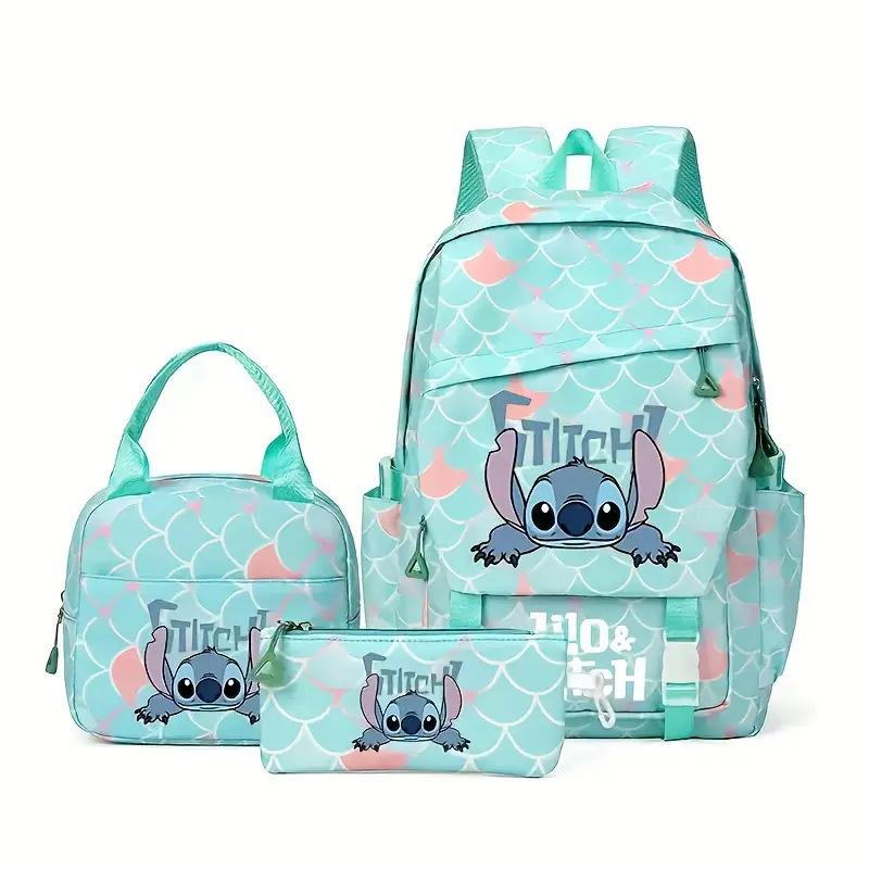 Nieuwe Stitch Student Rugzak voor Het Begin van het Schoolseizoen, Lichtgewicht en Belastingsverminderend, Rugzak met Grote Capaciteit voor Jongens en Meisjes in Groep 1-6