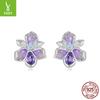 Dripping Oil Flower Stud Earrings Collection Mori Small Fresh S925 Sterling Silver Small Flower Stud Earrings