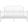 Vidaxl Bed Frame, White, Metal, 180 X 200 Cm