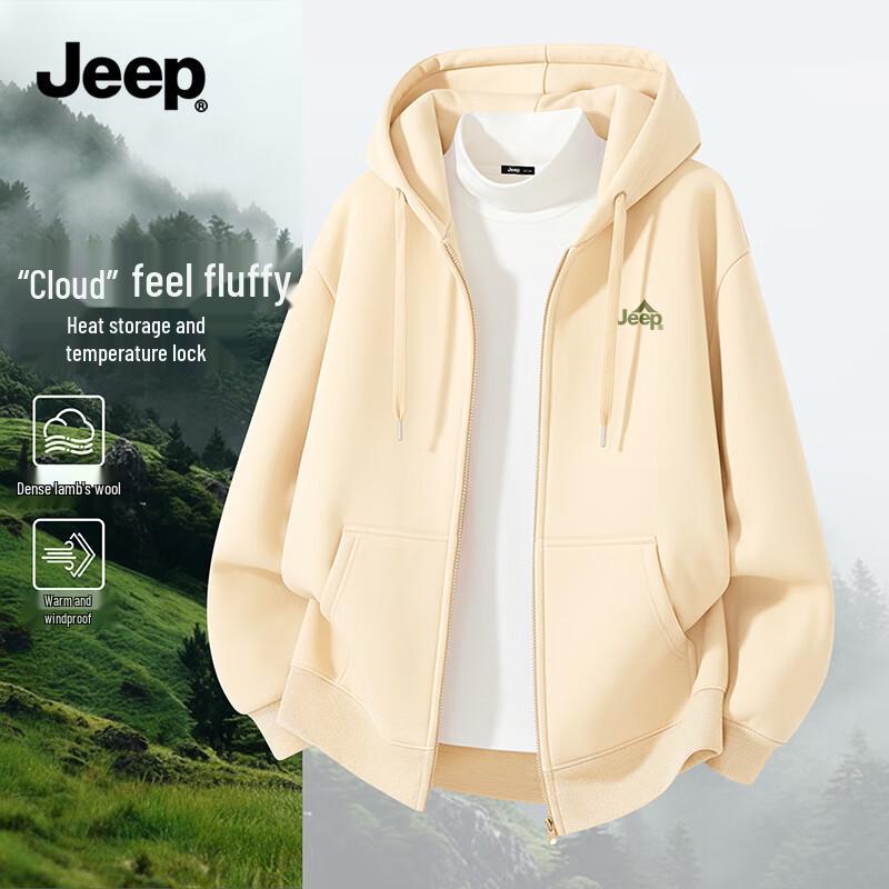JEEP Men s Fleece-Lined Hooded Outdoor Jacket L