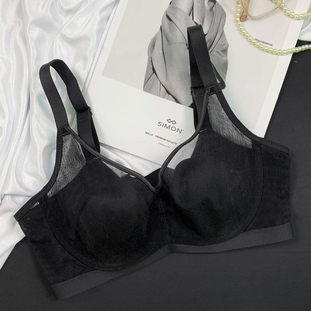 Cat's claw crystal cup underwear women's big breasts show small thin lace mesh yarn gathers and closes the secondary breasts to adjust the bra.