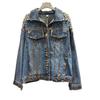 European Station Spring and Autumn New Heavy Industry Nail Bead Design Sense Loose Versatile Women's Denim Jacket Trendy Brand
