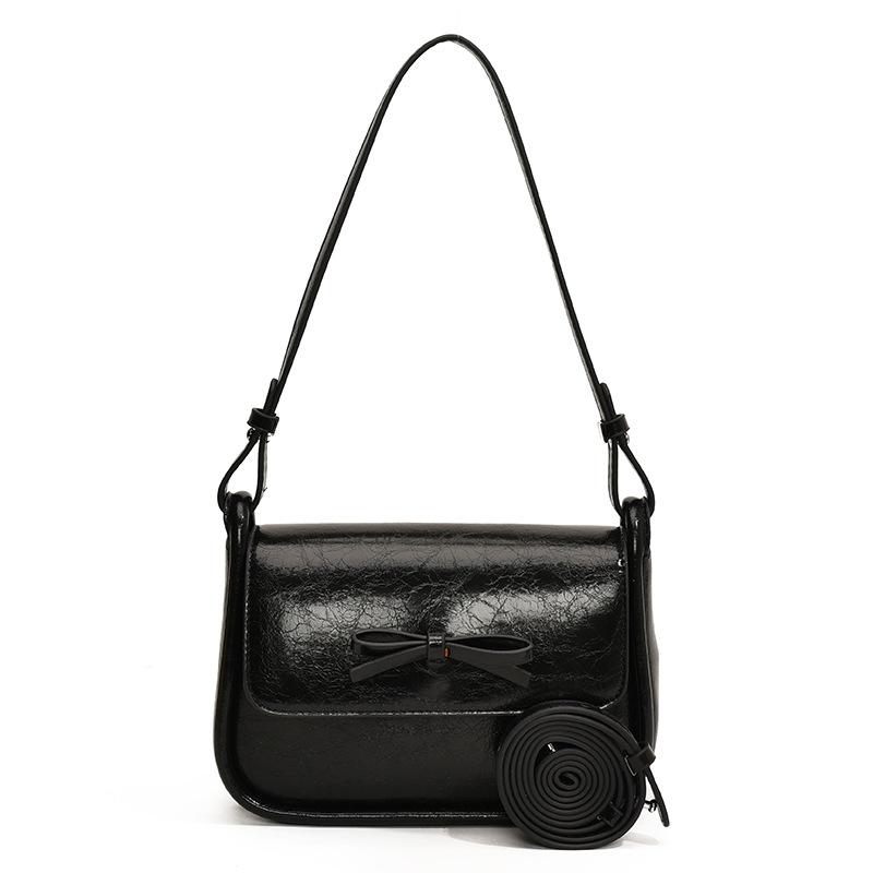 Popular New Products, Niche Ballet Style, Simple Bow Square Bag, Korean Version of Casual Commuting Versatile Solid Color Messenger Bag