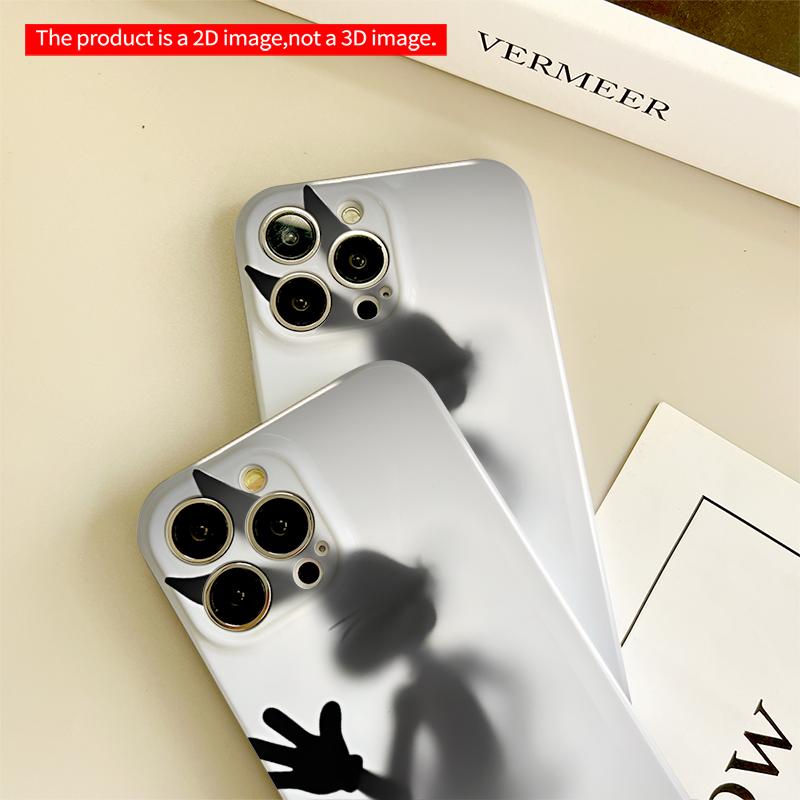 2DFlat Rabbit Shadow Art Design All inclusive film hard iPhone case, compatible with iPhone 18 Pro Max 17 16 15 14 13 12 11