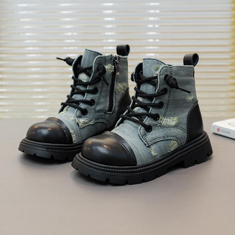 

Корейская версия ретро модные крутые ковбойские рваные сапоги для девочек новые тонкие бархатные сапоги кожаные сапоги для девочек 35 yards inner length 21.4cm