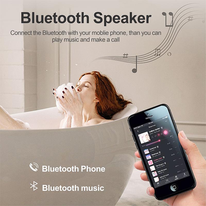 Bathroom Smart Makeup LED Mirror Adjustable Light With Bluetooth Speaker Anti-Fog Human Body Induction Hotel Decoration Mirror