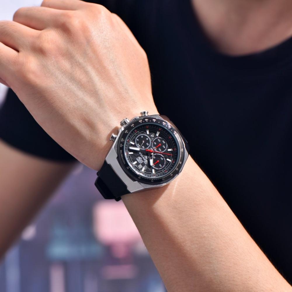 BENYAR Men's Sports Military Quartz Watch Silicone Strap Fashion Business Chronograph Waterproof Wristwatch Relogio Masculino