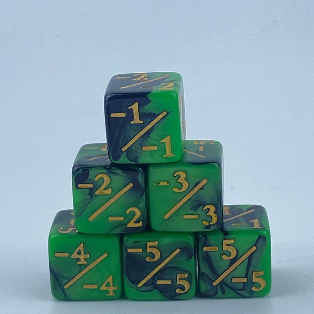 10Pcs 16Mm 6 Side Dice Counters +1/-1 Dice Kids Toy Counting Dice For Mtg Magic The Gathering Card Gaming Token & Loyalty Dice