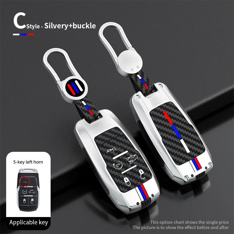 

Interior Mouldings 3/4/5/6 Buttons Zinc Alloy Car Key Case Cover Protector Shell Accessories For Dodge RAM 1500 2500 RAM1500 RAM