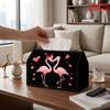 2D Flat 1pc, Tissue Box. Flamingo Heart Pattern Napkin Dispenser, Reusable, Daily Desktop Tissue Organizer, Suitable for Kitchen Living Room Bedroom B