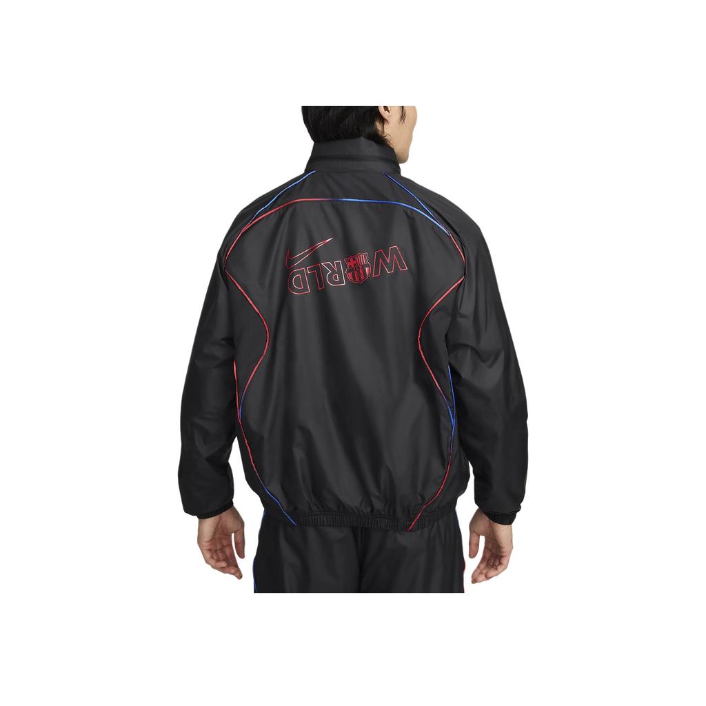 Nike FC Barcelona Serie Mode Logo Langarm Reißverschlussjacke Herren Jacke Schwarz FQ7793-010