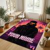 Personalized Crystal Velvet Carpet,The Weeknd Custom Printed Name, Plush Area Rug For Home Indoor Decor