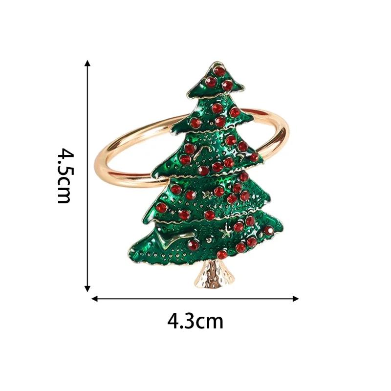 1pc Christmas Napkin Rings Napkin Holder Rings for Home Table Decoration Elk Xmas Tree Wreath Napkin Buckle Dinner Room Supplies