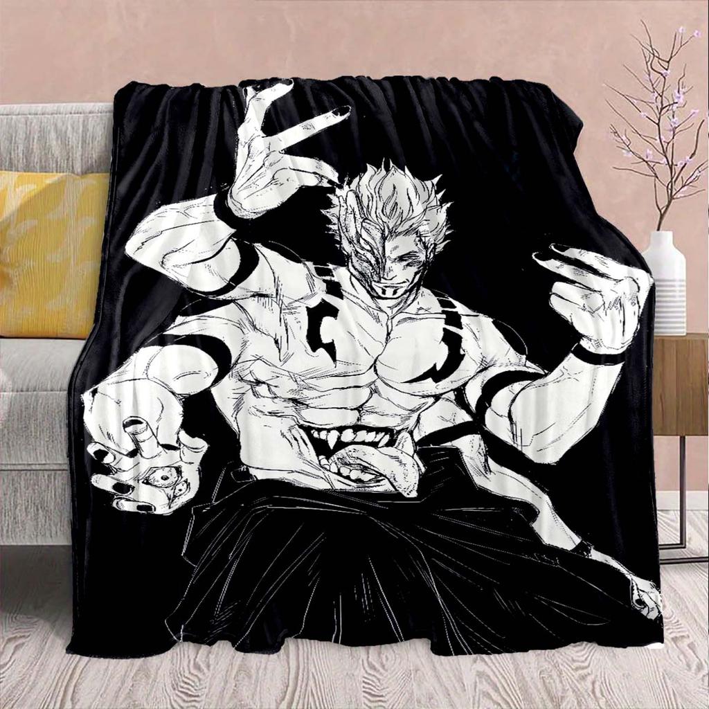 Jujutsu Kaisen Flannel Fleece Blanket Warm Cozy Soft Throw Lightweight Sofa Bed Home Decor