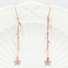 Purple Gold Shiny Flower Long Earrings Women'S Classic Fashion Rose Gold Plated Ear Hooks