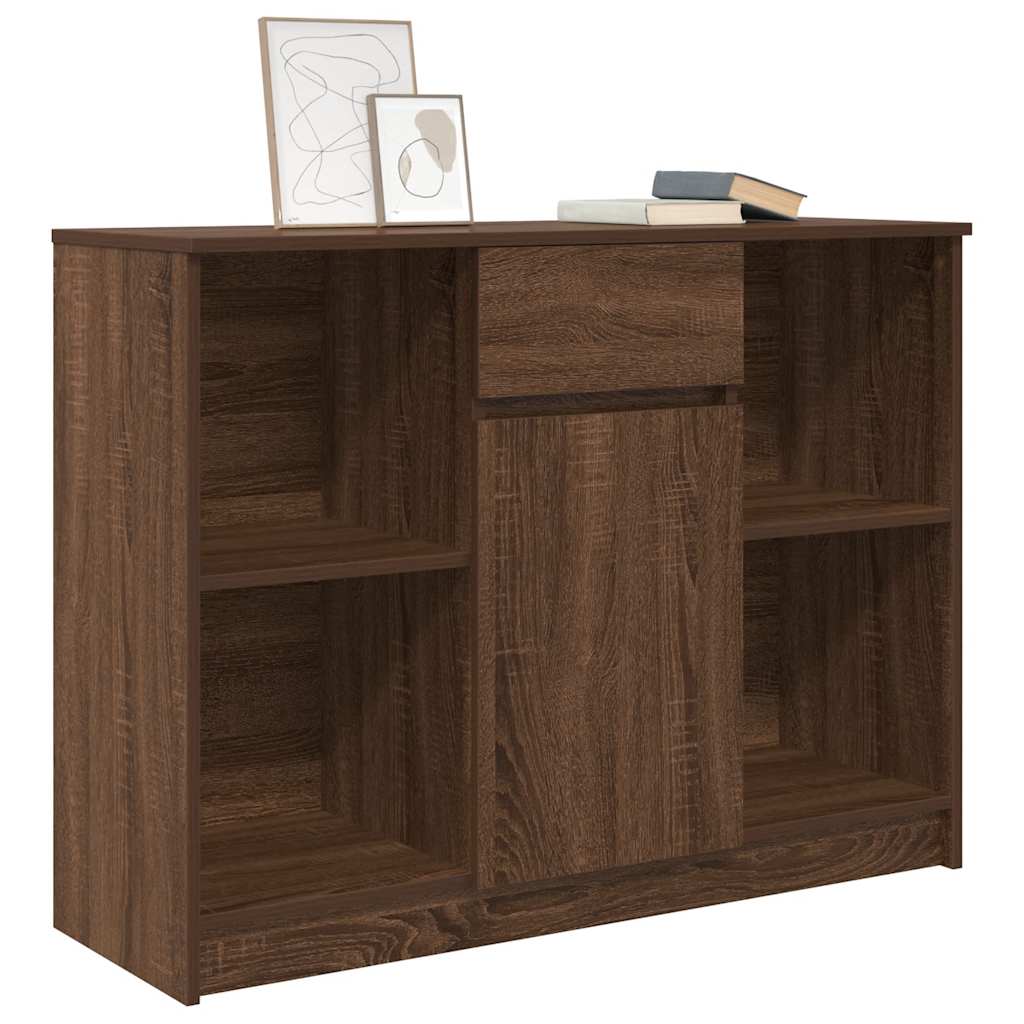 Sideboard with Drawer Brown Oak Effect 101 X 35 X 76 Cm