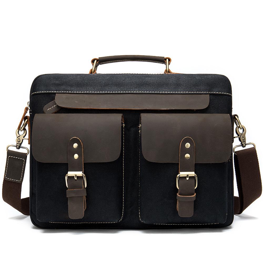 

Мужской ретро-портфель из коровьей кожи Crazy Horse - сумка для делового ноутбука 14 дюймов