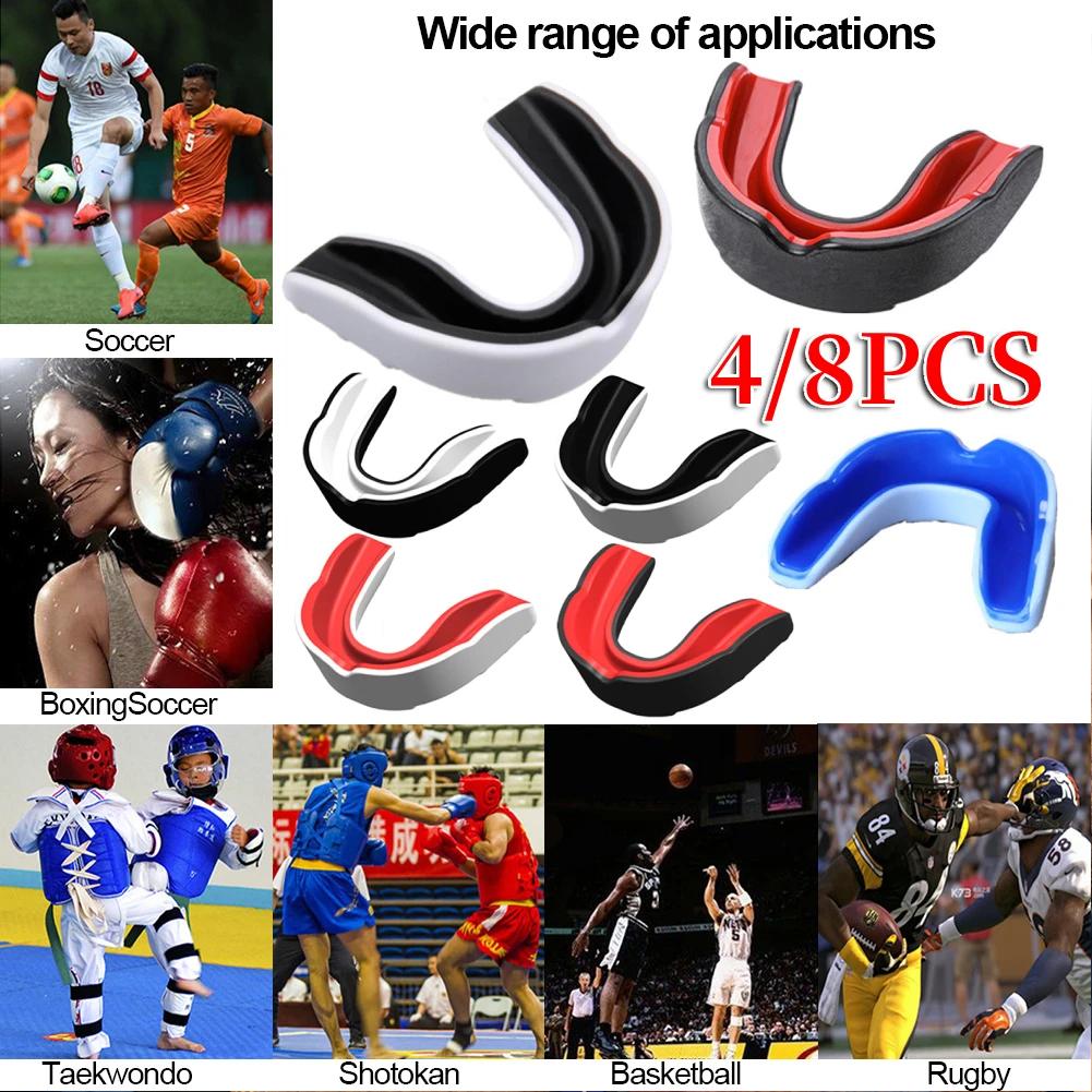 4/8Pcs Mouth Guard Boxing Gum Shield MMA Martial Arts Mouth Guard Combat Sports Mouth Guard for Contact Combat Sport