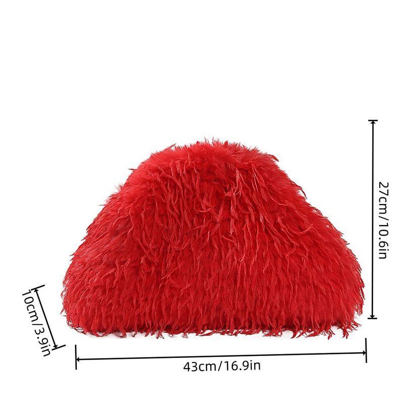 Yogodlns Dopamine-style Fluffy Tassel Bag Y2K Plush Clutch Bag Candy-colored New Year Women's Purse Festival Dinner Dress Clutch Handbags