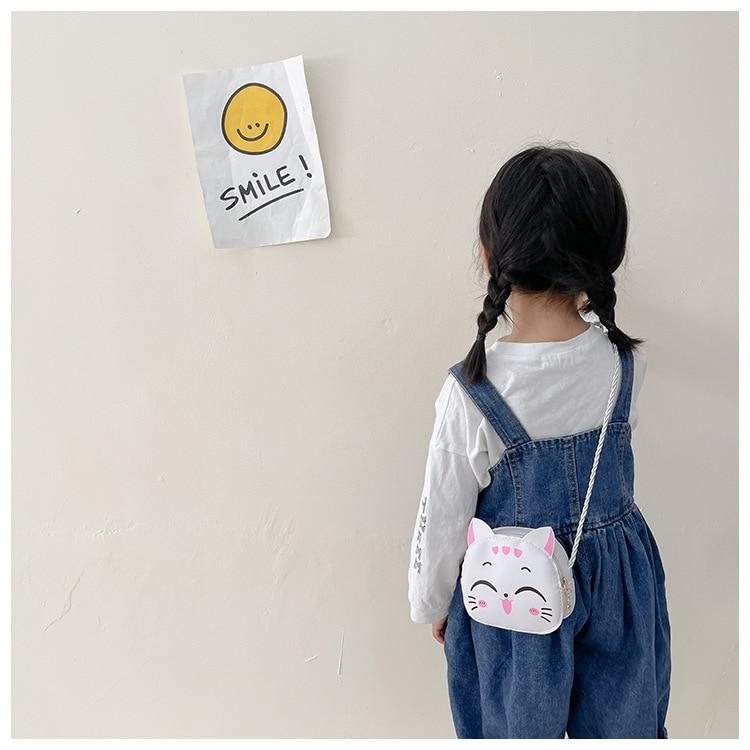 New Cartoon Children Messenger Bag Cute Cat Children Fashion Coin Purses and Handbags Cute Boy Girl Mini Shoulder Bag KTY