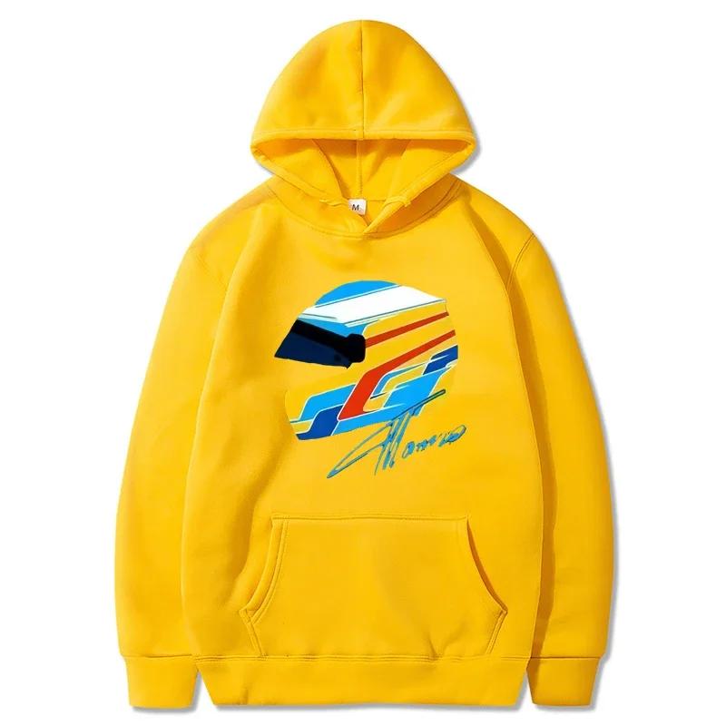 F1 Hoodies Fernando Alonso Helmet Sweatshirt Oversized Y2k Clothes Games Men Clothing Womens Long Sleeve Top Cartoon Streetwear