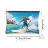 New Women Powder Puff Storage Bags Large Capacity Makeup Travel Toiletry Bag Cartoon Printed Zipper Bags Makeup Tool Accessories