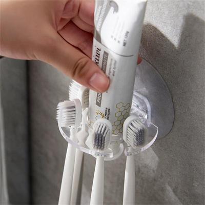 Porte-brosse à dents auto-adhésif mural, distributeur de dentifrice, étagères de rangement, support de rasoir, accessoires de salle de bains