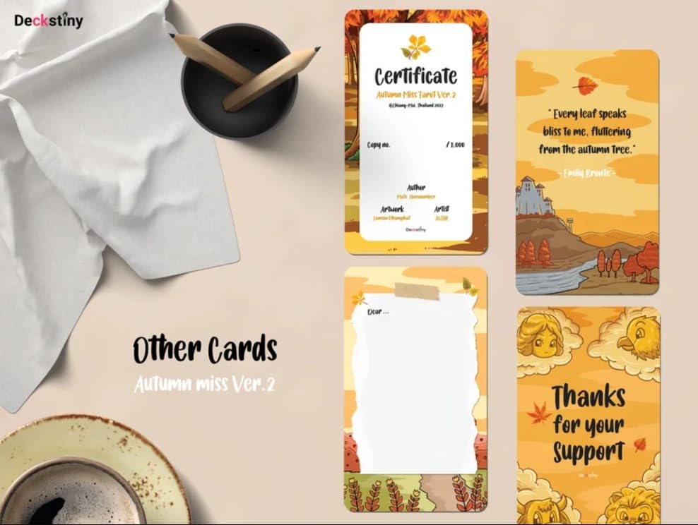 Kancharo Tarot Cards 78 Pieces Tarot Fortune Telling Miss Tarot Version 2 Seasons 78pcs Autumn Miss Tarot Version 2 seasons Japanese Tarot Card Basic