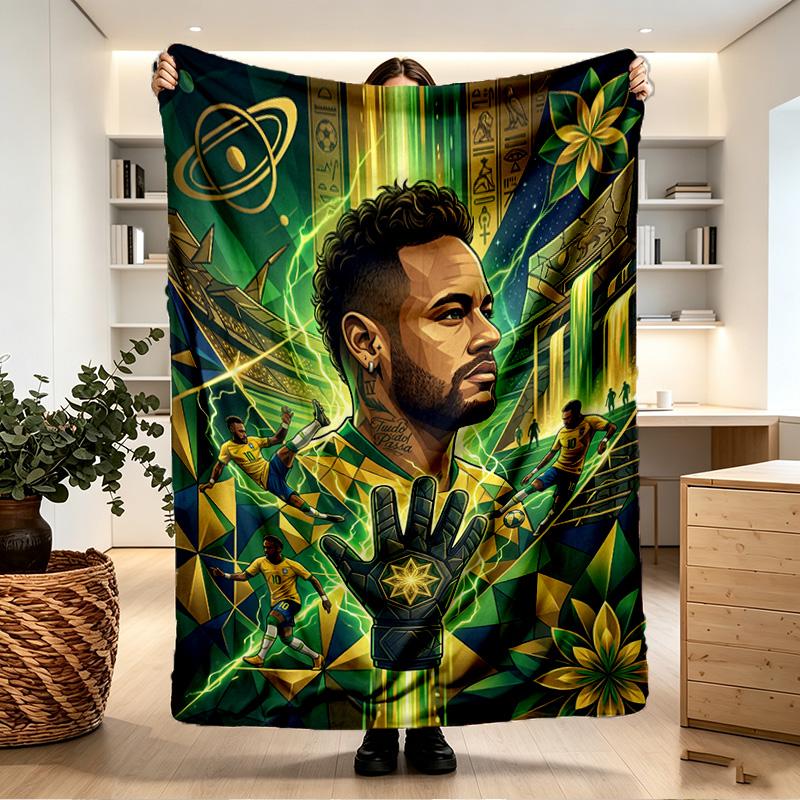 Neymar Jr Print Blanket - Soft & Comfortable, for Bedroom, Travel, Sofa, Home Decoration - Birthday Christmas Gift for Friend