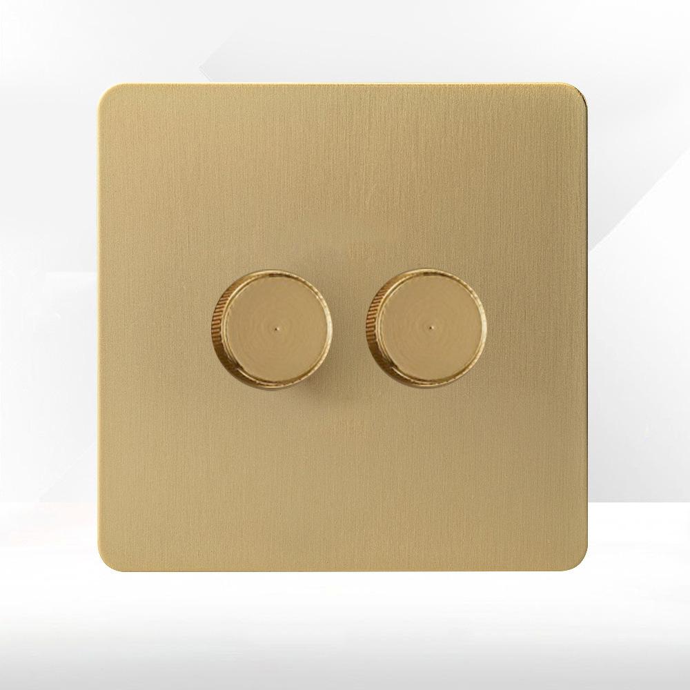 LangYeao Stainless Steel Wall Switch Socket UK Standard,1/2/3/4 Gang 1/2 Way Toggle Light Switch EU Sockets for Homes Hotels