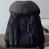 Women's Solid Color Fashionable Thick Warm Temperament Cotton Jacket With Large  Collar Cotton Coat Jacket