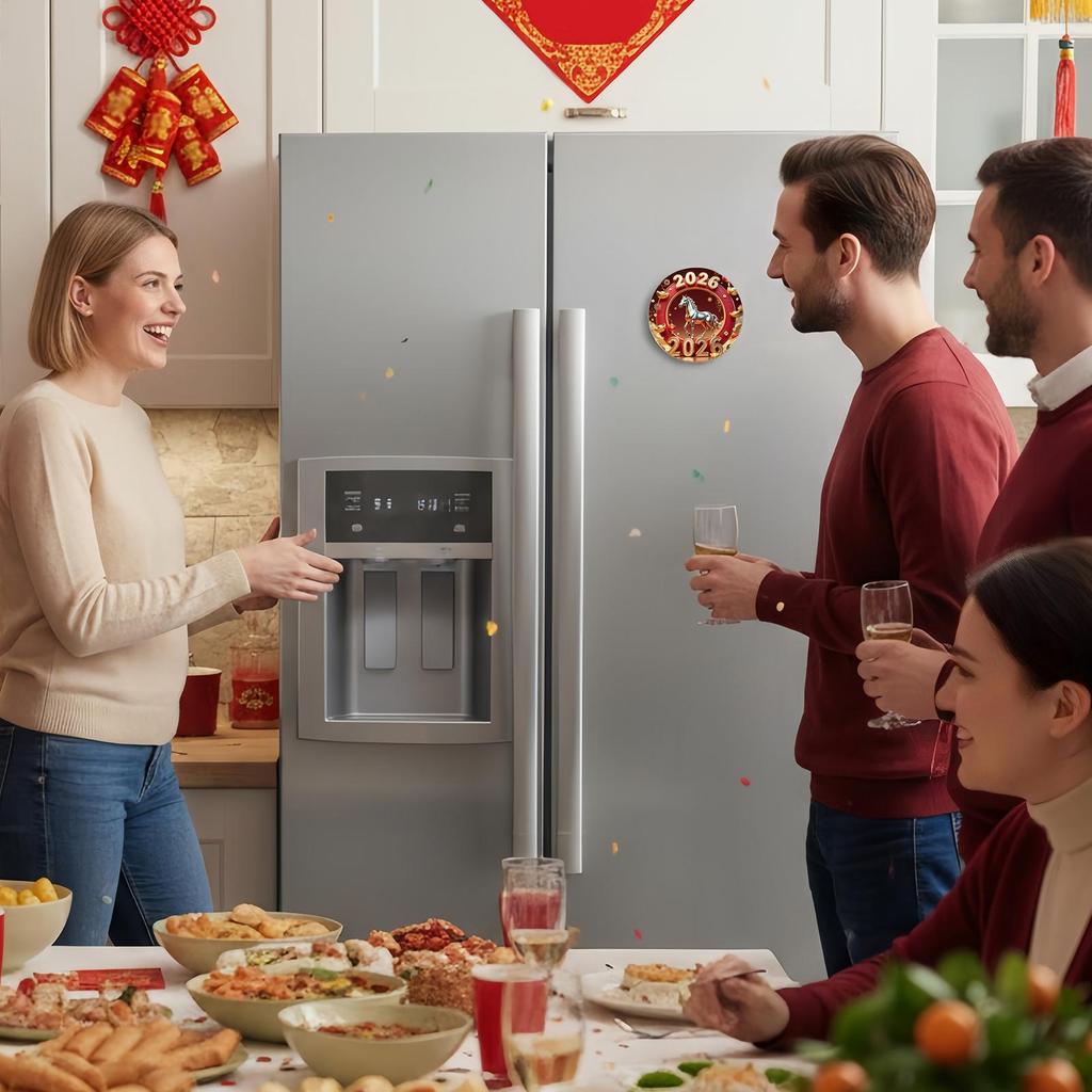 2026 New Year and Spring Festival Decorations, 2D Horse Year Refrigerator Magnet, Soft Magnetic Acrylic Refrigerator Magnet