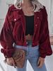 Ins Style Autumn Velvet Long Sleeve Cardigan Jacket for Women