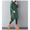 Autumn and Winter Clothes Large Size Mid-length Plus Velvet Thick Loose Sweater Hooded Split Jacket Ladies