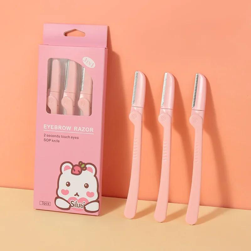 Women Face Care Hair Removal Tool Makeup Shaver Knife Eyebrow Trimmer Safe Shaving Rezors (3pcs/lot)