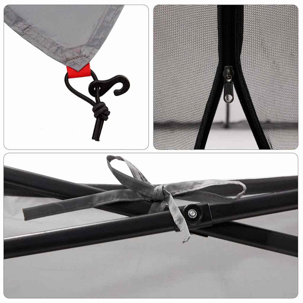 Inner Tent with Roof Grey and Orange 303 X 303 X 196 Cm Taffeta