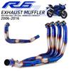 Slip On full Motorcycle Exhaust System Escape 51MM Front Tube Link Pipe Connect 51MM muffer For YAMAHA R6 2006-2016