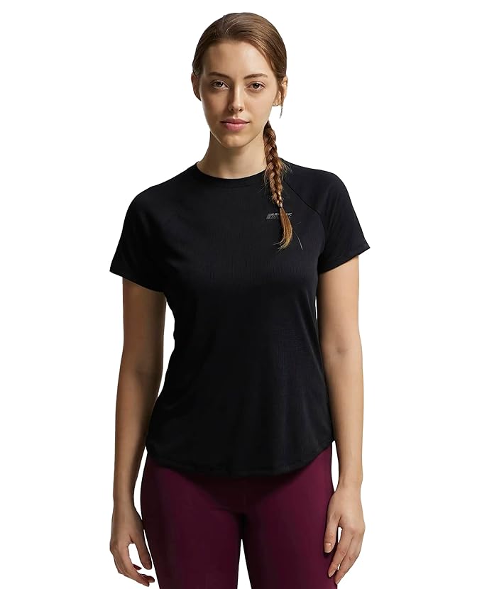 Women's Polyester Fabric Relaxed Fit Half Sleeve Breathable Mesh Active Wear T-Shirt