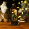 Santa Claus Light-Up Phone Booth Lantern: Christmas Tabletop Oil Lamp Ornament