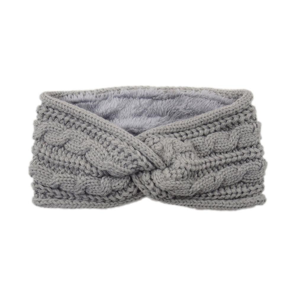 Wool Thicken Knitting Wide Headband For Women Plush Lined Headwrap Turban Hairbands Autumn Winter Wide Elastic Hair Bands