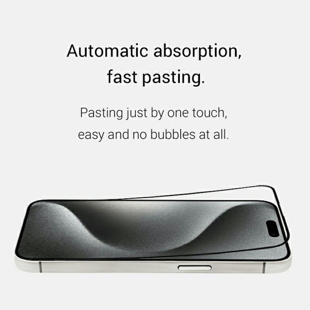 KZDOO For iPhone 16 Full Glue Tempered Glass Screen Protector Full Coverage Silk Printing Glass Film