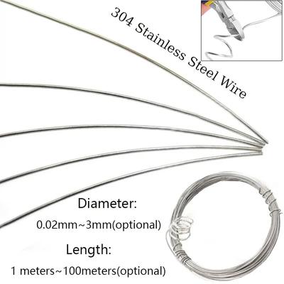 1ks 1-100 metrů 304 Nerezová ocel Měkký ocelový drát Průměr 0,02-3 mm Jednopramenný vázací drát Měkký železný drát Nerezový