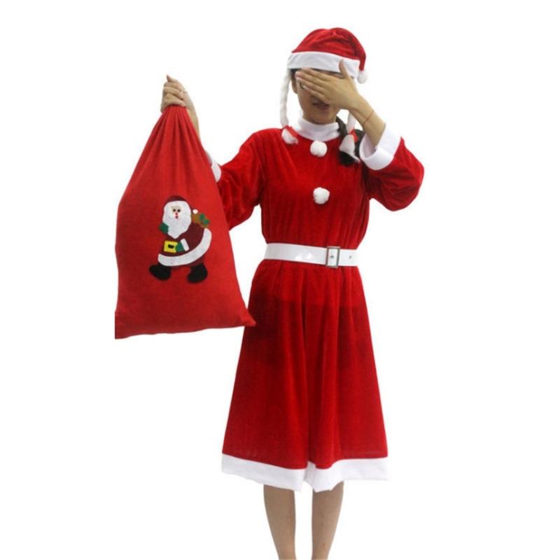 Santa Suit Christmas Santa Clauses Costume for Men Women Adults 3/4/5/6/7 Santa Costume Outfits Funny Santa Bear Hat