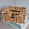 Waterproof Rattan Woven Tissue & Remote Storage Box for Living Room or Bathroom