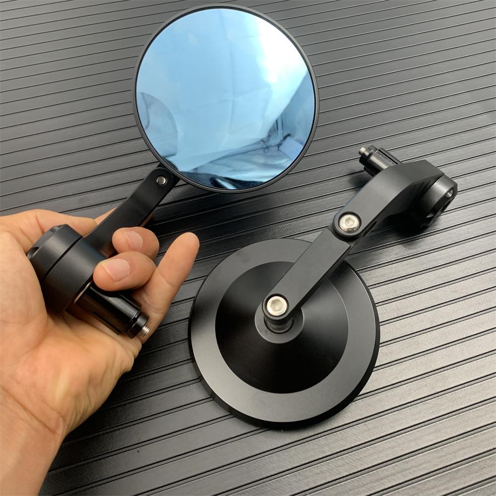 Universal Motorcycle Bar End Mirrors Round Cafe Racer Motorcycle Rear View Mirror For Vesspa Piaggio Ducati Scrambler 800 1200
